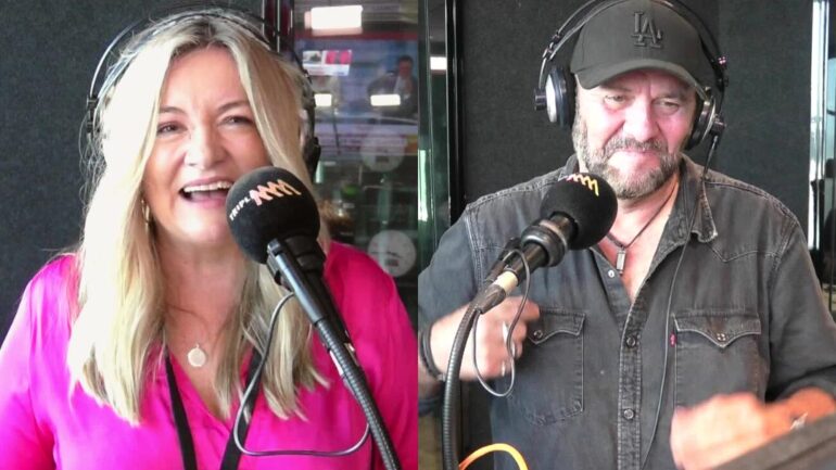 Tanya & Steve celebrating in studio.