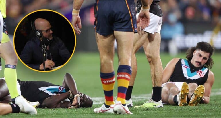 Mark Ricciuto over Aliir Aliir and Lachie Jones concussion protocol